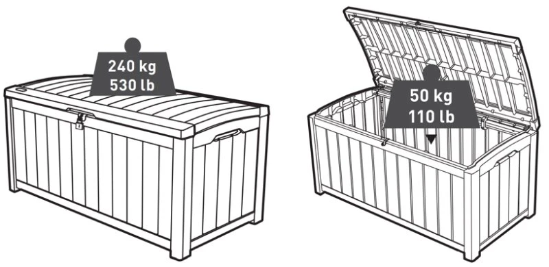 Keter Glenwood Opbergbox 390L Grafiet 7 Keter Glenwood Opbergbox 390L Grafiet - Image 7