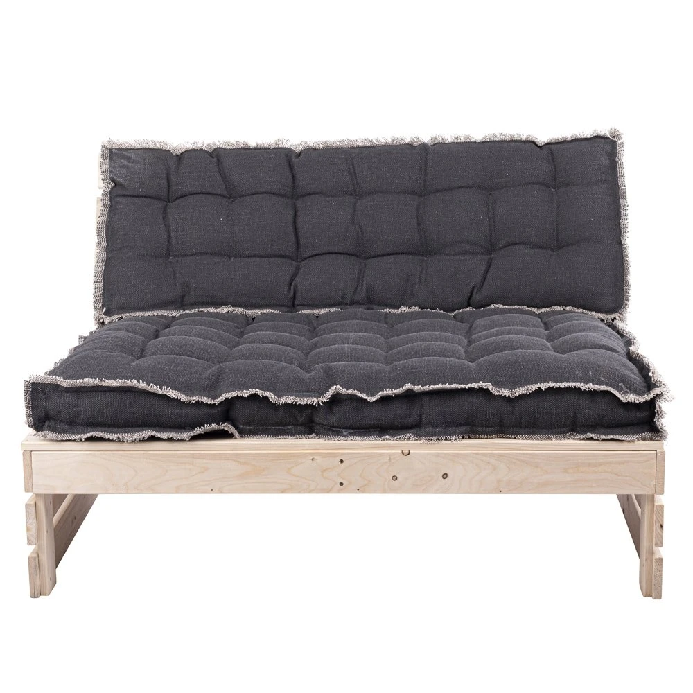 Palletkussen RAFFELED Dark Grey - 120 X 40 X 8 Cm 2 Palletkussen RAFFELED Dark Grey - 120 X 40 X 8 Cm - Image 2