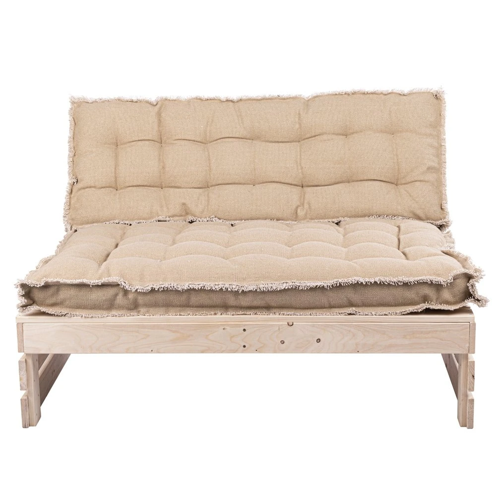 Palletkussen RAFFELED Natural - 120 X 40 X 8 Cm 2 Palletkussen RAFFELED Natural - 120 X 40 X 8 Cm - Image 2